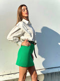 Gonna elasticizzata verde - R.a. Boutique 