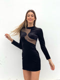 Abito nero con trasparenze - R.a. Boutique 