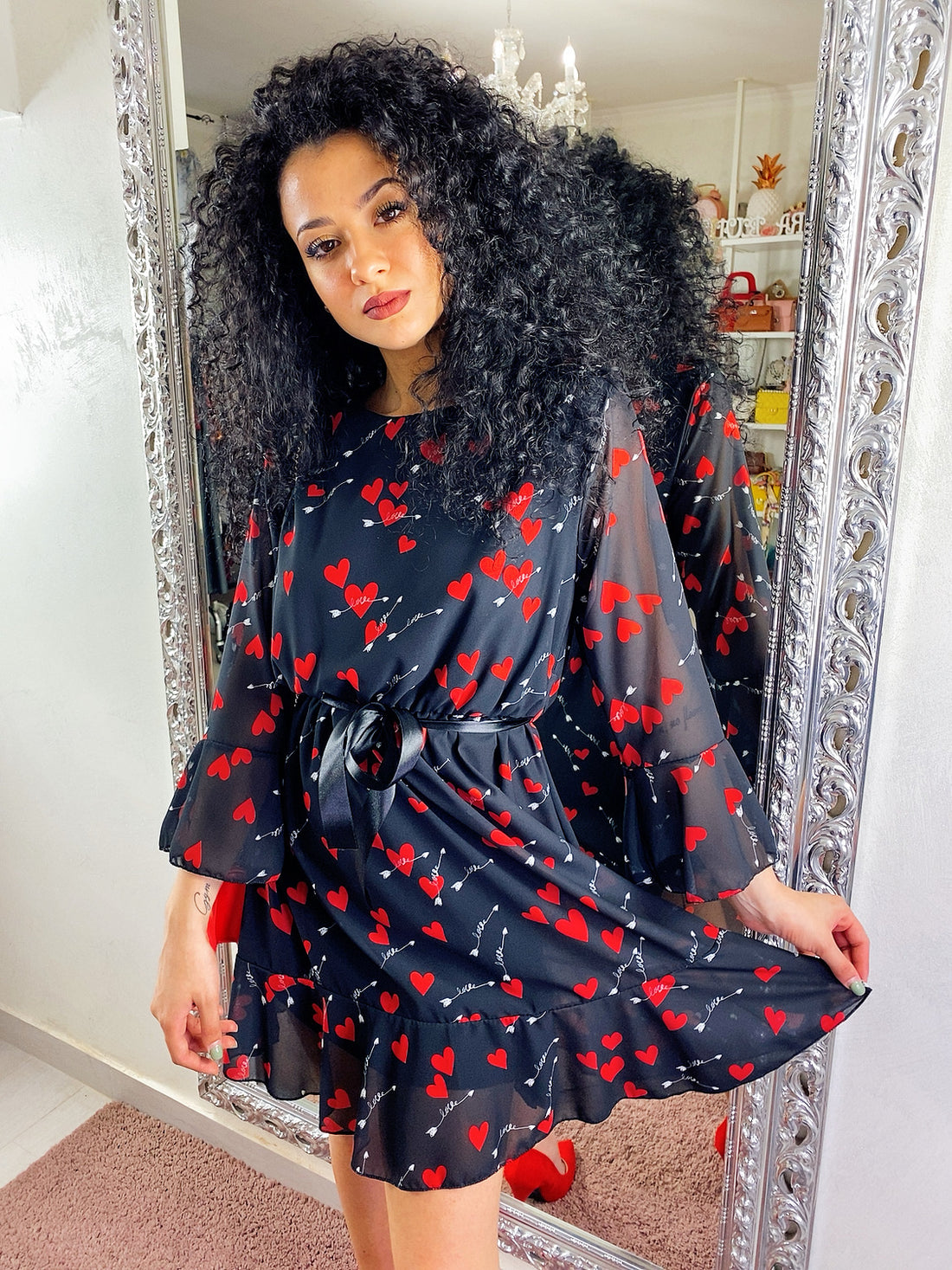 Abito con cuori rossi - R.a. Boutique 