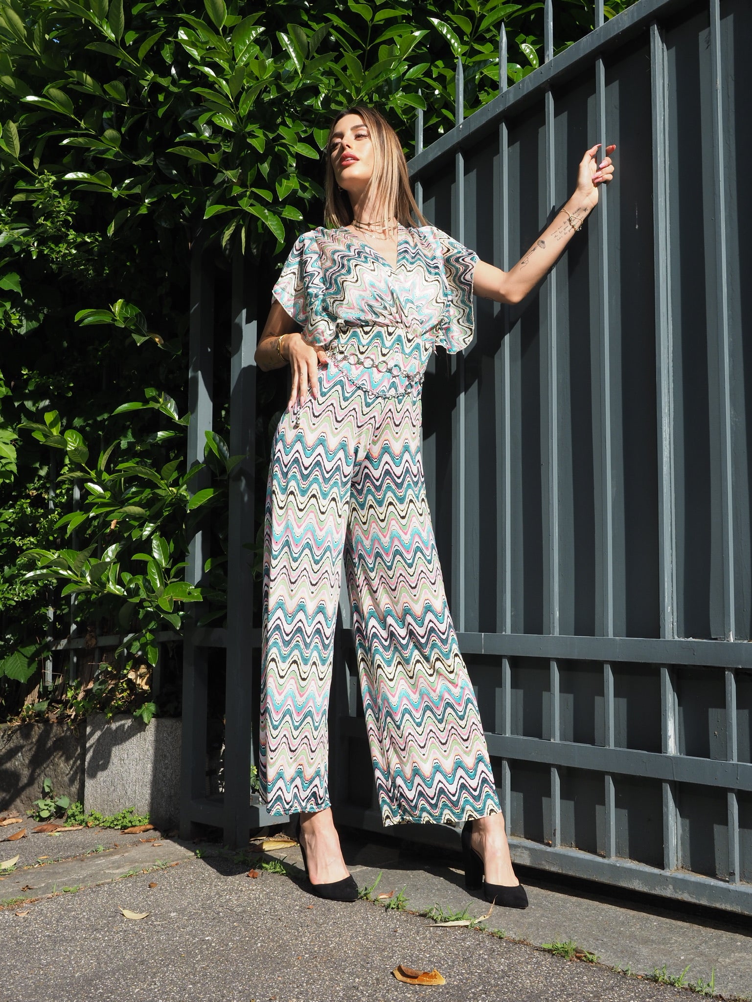 Tuta geometrica elasticizzata - R.a. Boutique 