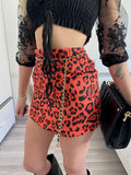 Gonna animalier arancio nero - R.a. Boutique 