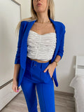 Completo giacca e pantalone blu elettrico - R.a. Boutique 