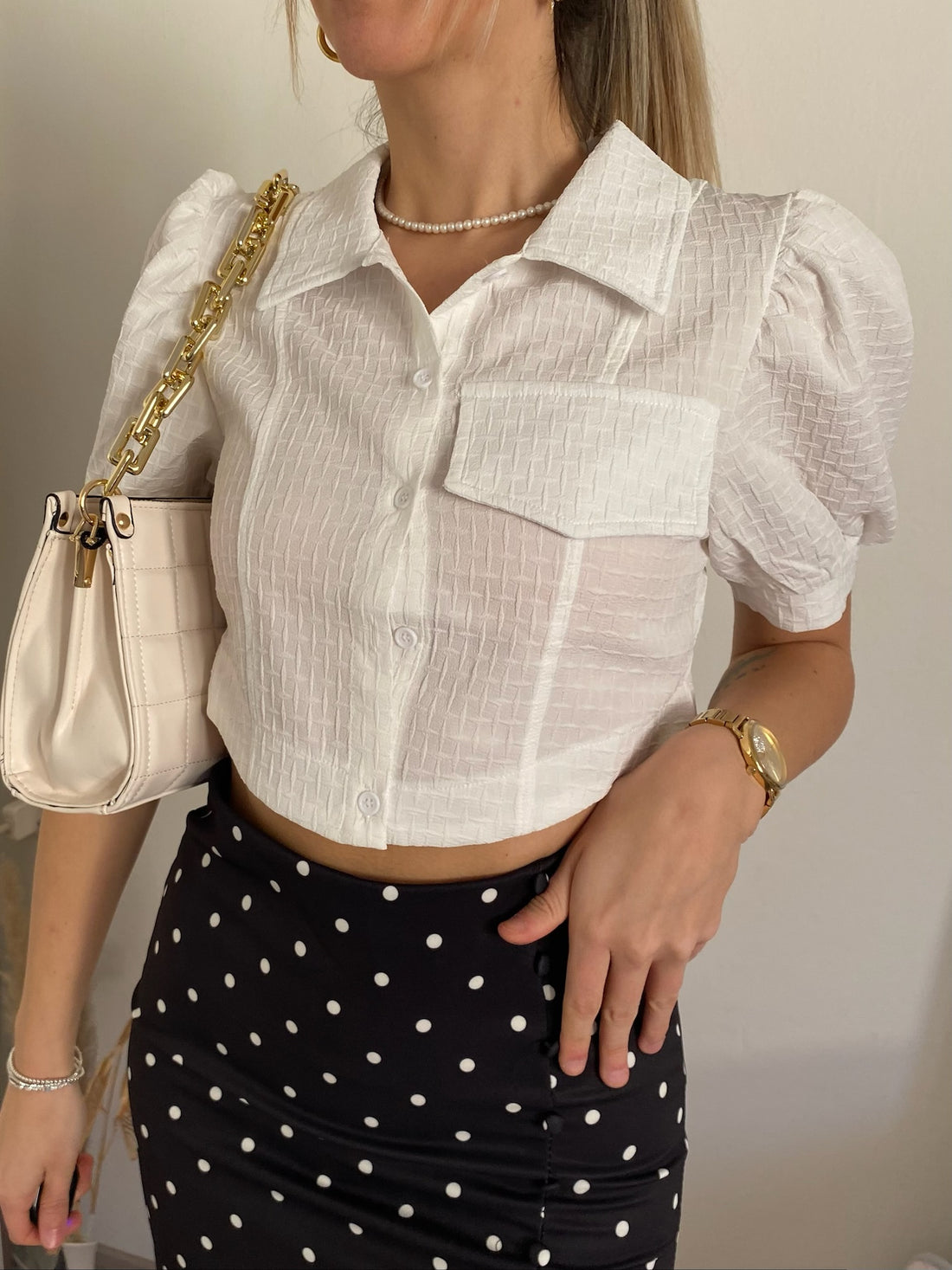 Camicia crop bianco - R.a. Boutique 