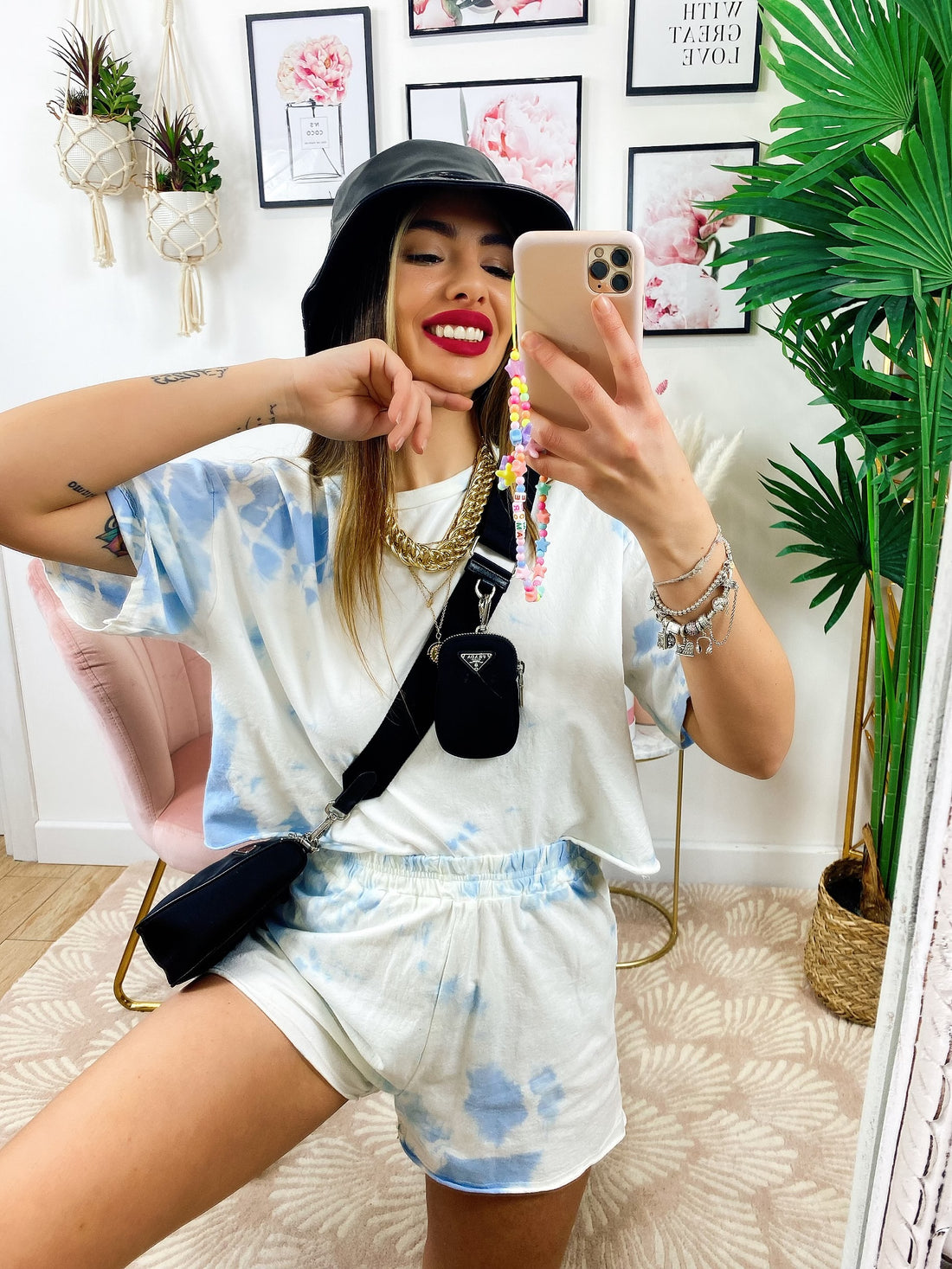 Completo sportivo maglia e pantaloncino effetto marmo - R.a. Boutique 