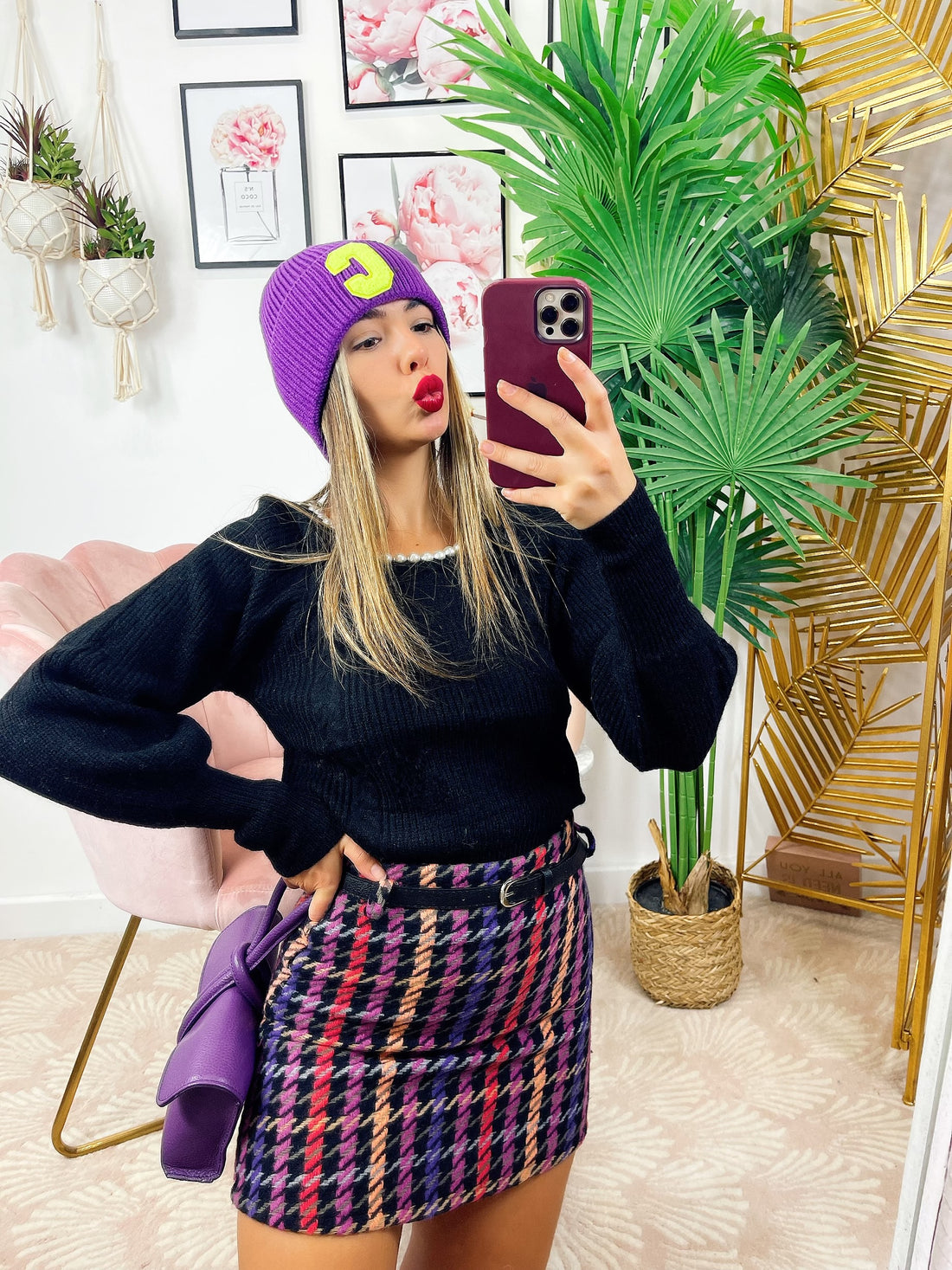 Maglione con scollo a u con perle nero - R.a. Boutique 