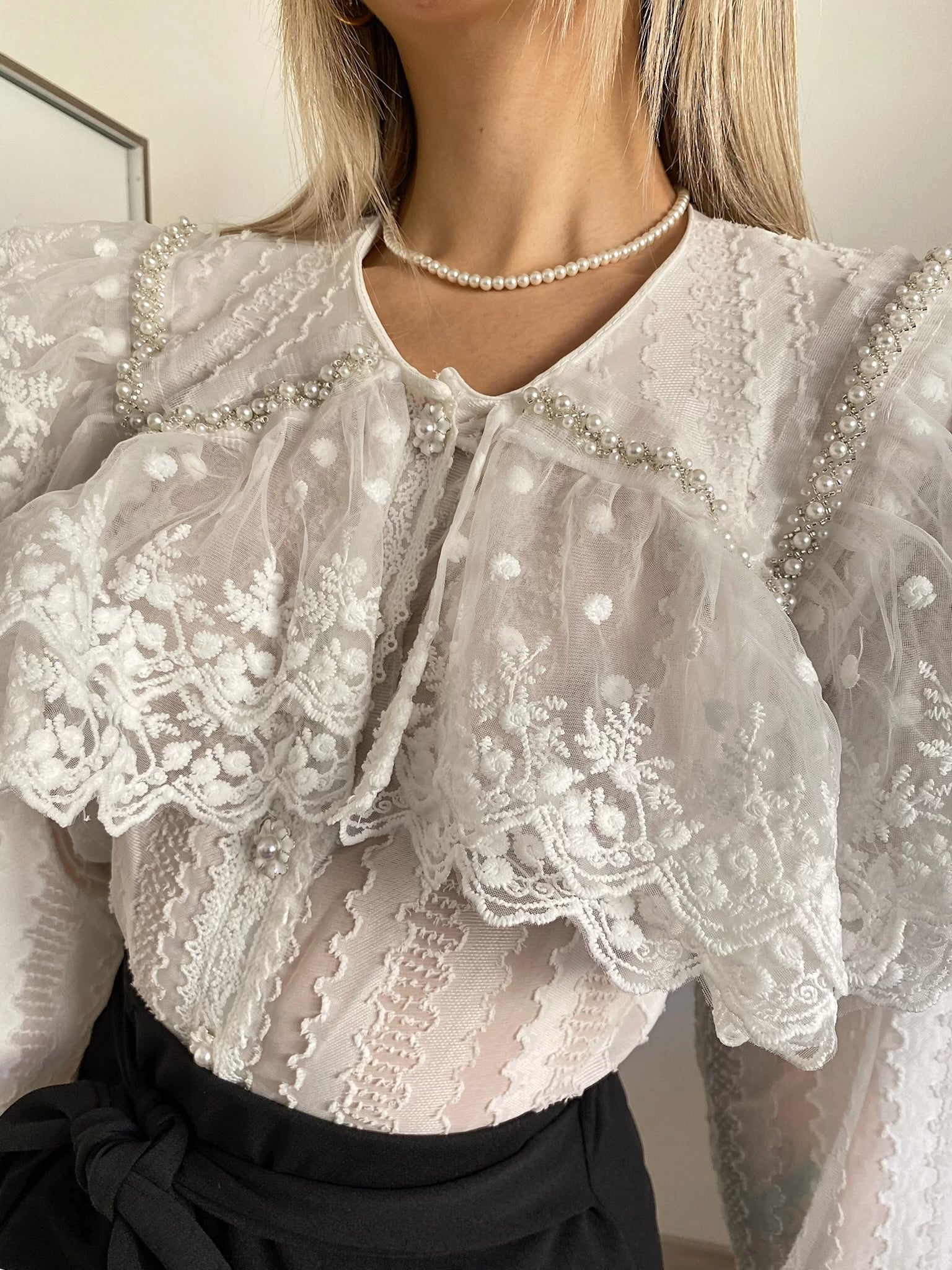 Camicia in pizzo bianca - R.a. Boutique 