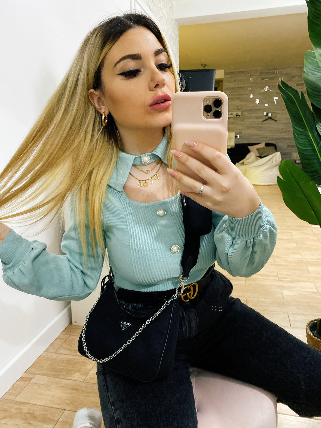 Maglioncino Tiffany bottoni in perle - R.a. Boutique 