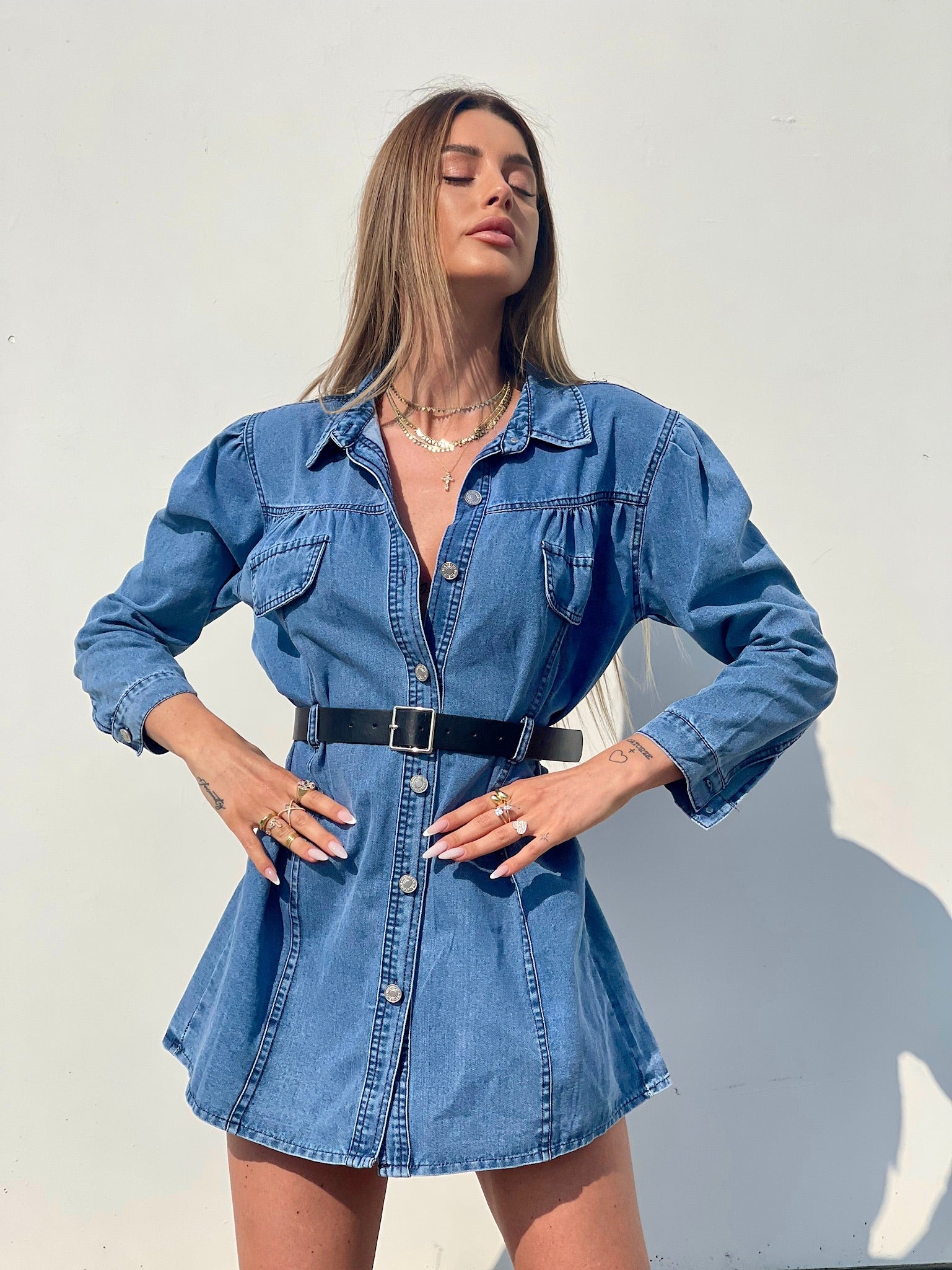 Abito in jeans con cintura - R.a. Boutique 