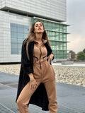 Tuta intera Camel con zip - R.a. Boutique 