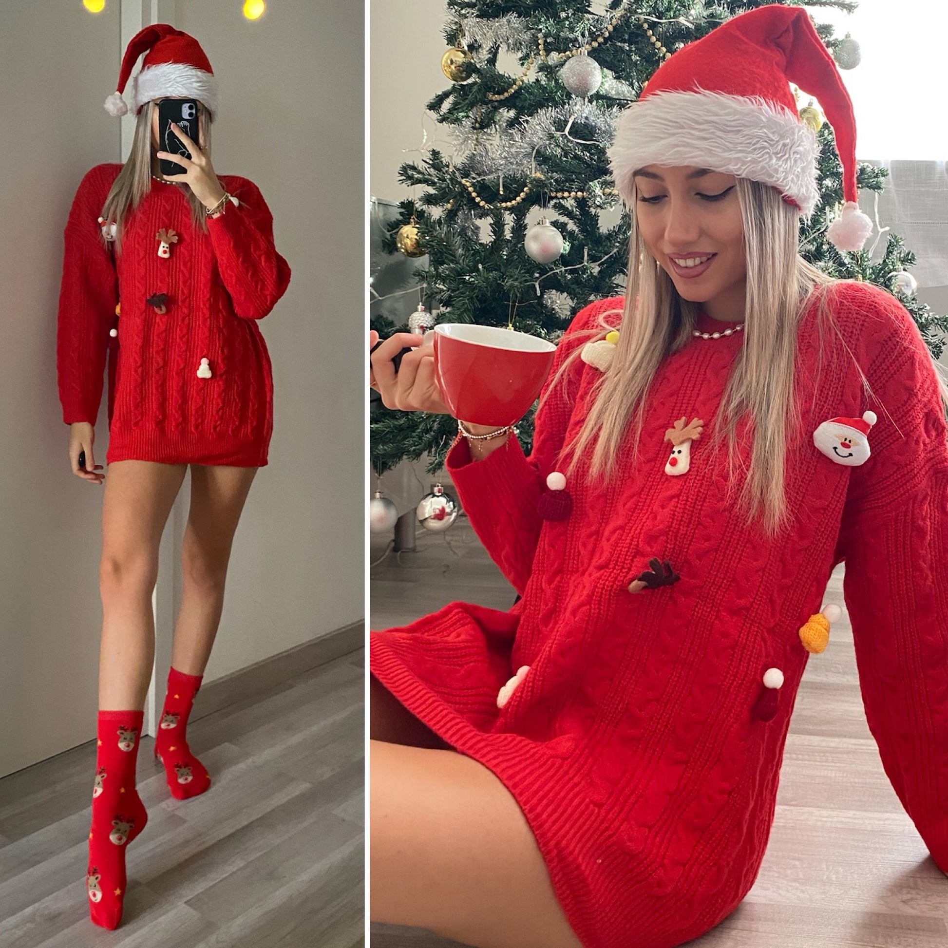 Maxi maglione con pupazzetti - R.a. Boutique 