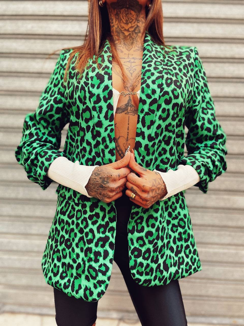 Giacca maculata verde - R.a. Boutique 