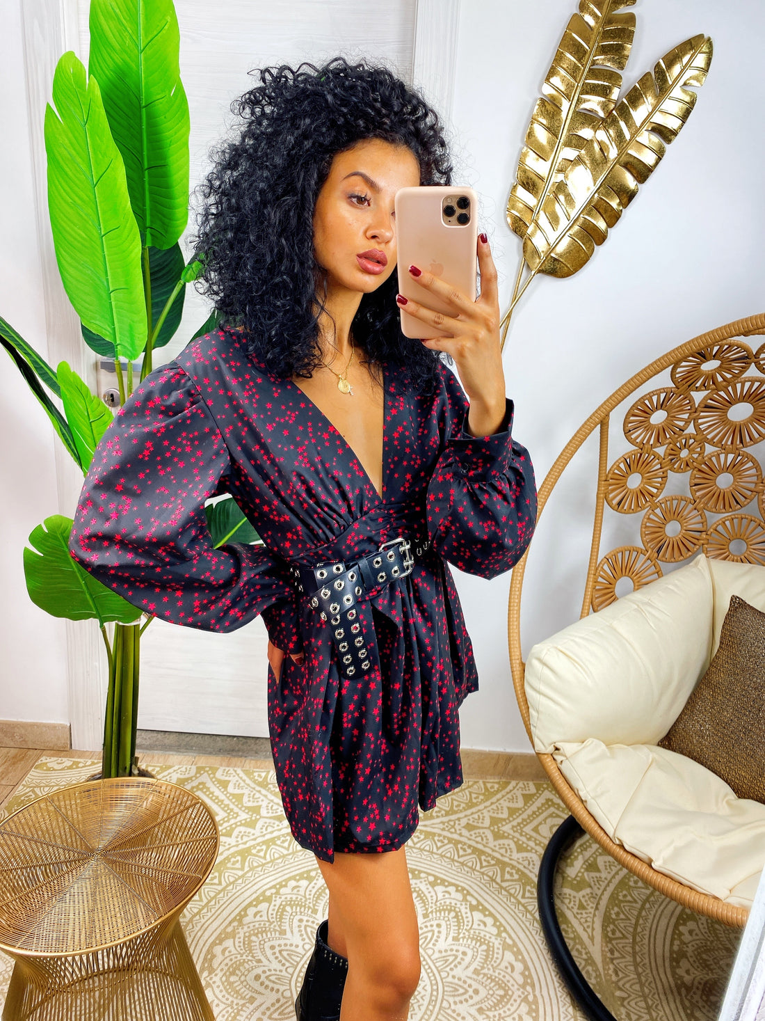 Abito manica lunga stelline Fuxia - R.a. Boutique 