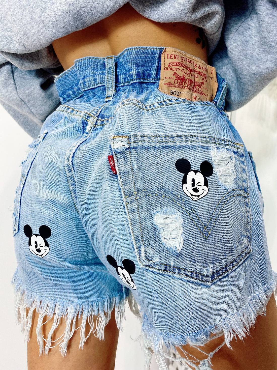 Short Levi’s Vintage con stampa topolino chiaro - R.a. Boutique 