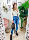 Jeans Boyfriend con fiocco - R.a. Boutique 