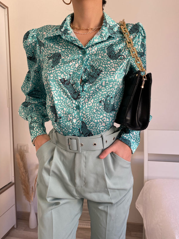 Tiffany-Hemd mit Animal-Print