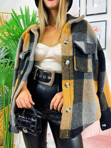 Giacca a quadri Senape nero - R.a. Boutique 