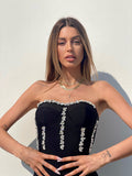 Abito bustier nero con strass - R.a. Boutique 