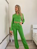 Completo top e pantalone verde - R.a. Boutique 