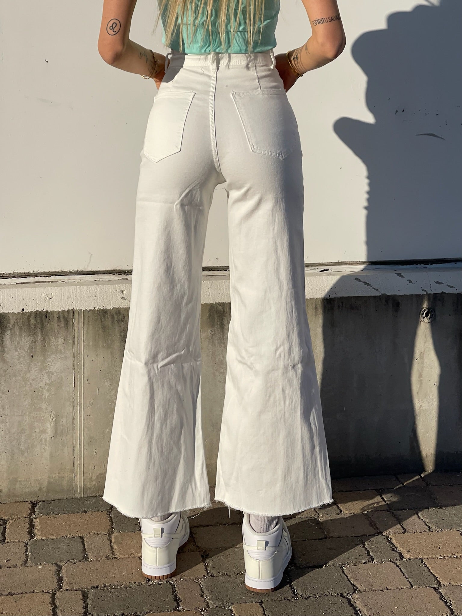 Jeans wide leg easy bianco - R.a. Boutique 