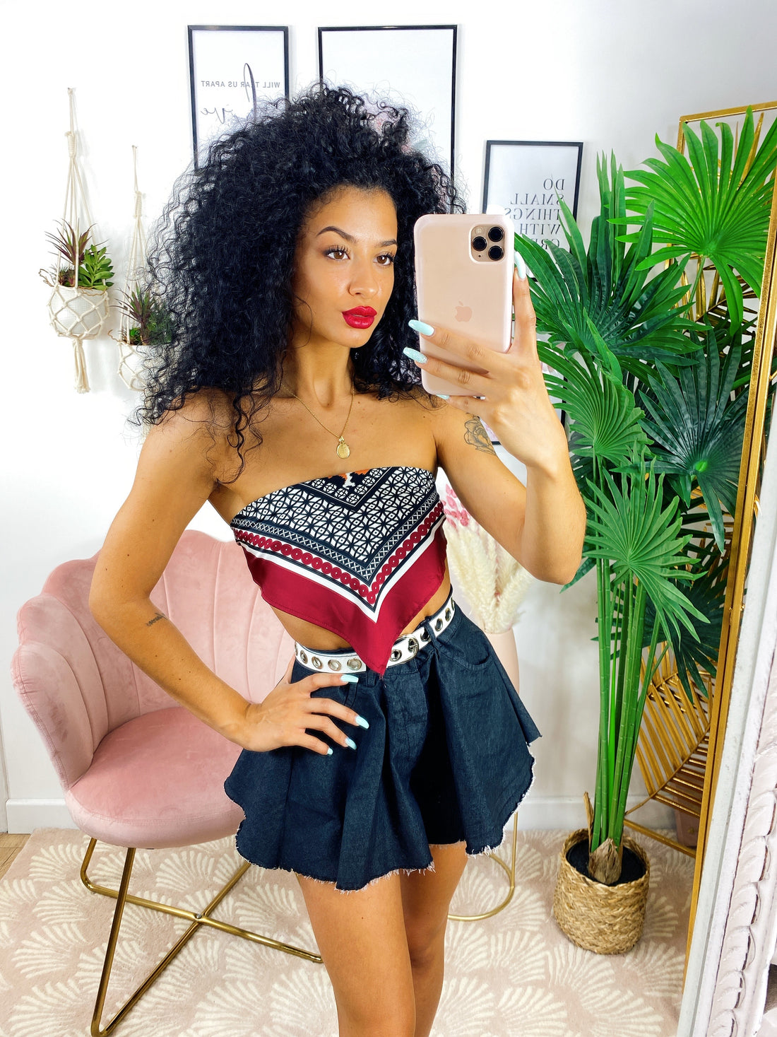 Top stampa bandana dettaglio Maculato - R.a. Boutique 