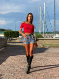 Short a caramella con cuori rossi - R.a. Boutique 