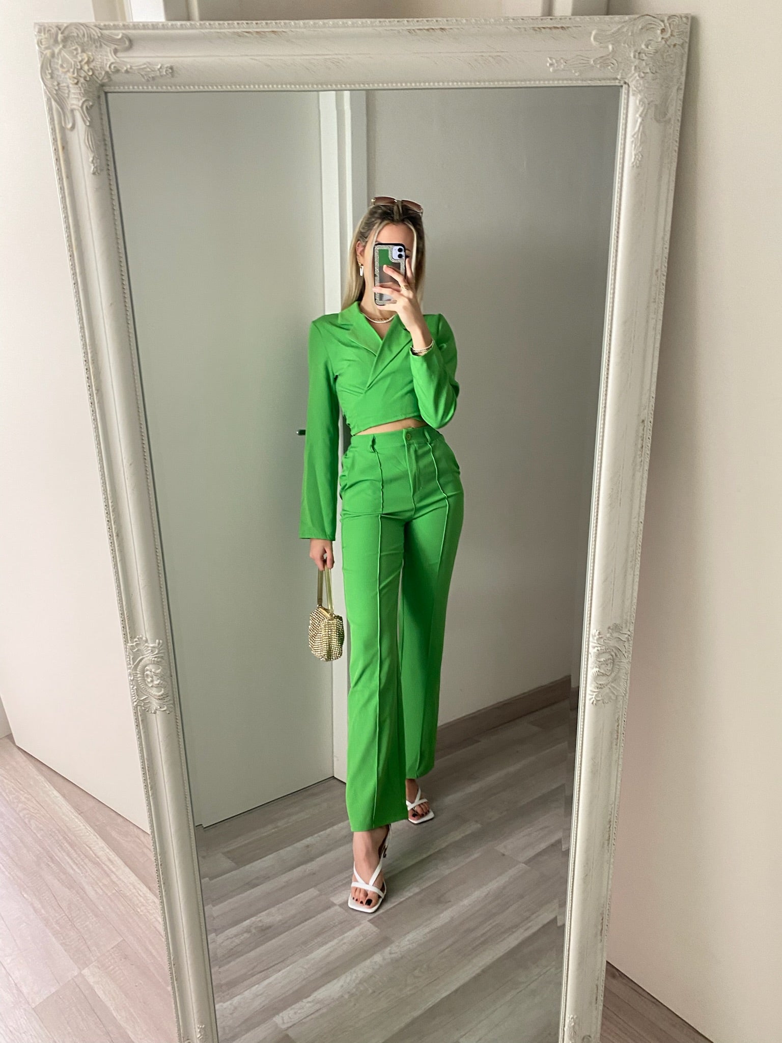 Completo top e pantalone verde - R.a. Boutique 