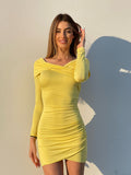 Abito giallo con scollo a barchetta - R.a. Boutique 