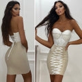 Abito bustier bianco beige - R.a. Boutique 