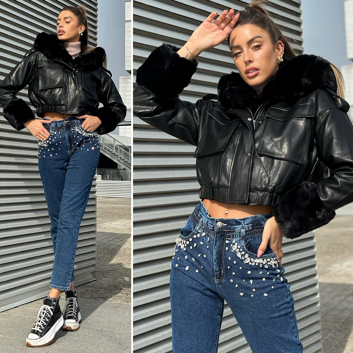 Giacca con pelo sales dentro