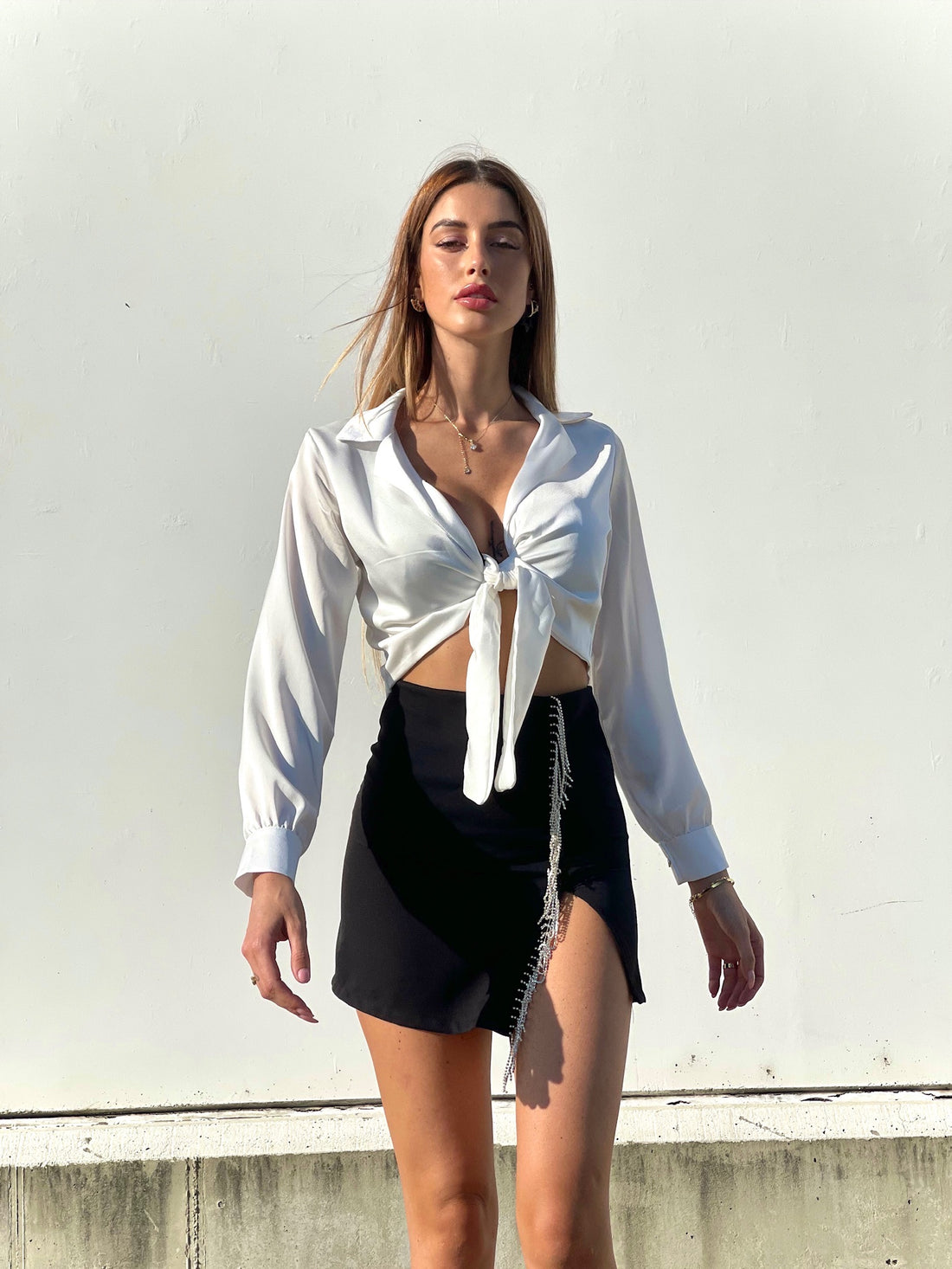 Gonna con strass a caduta - R.a. Boutique 