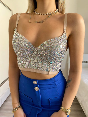 Top cristallo nude - R.a. Boutique 