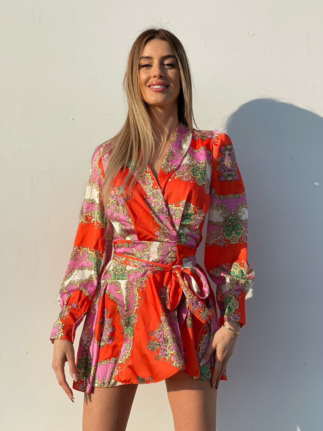 Abito etnico arancio e rosa - R.a. Boutique 