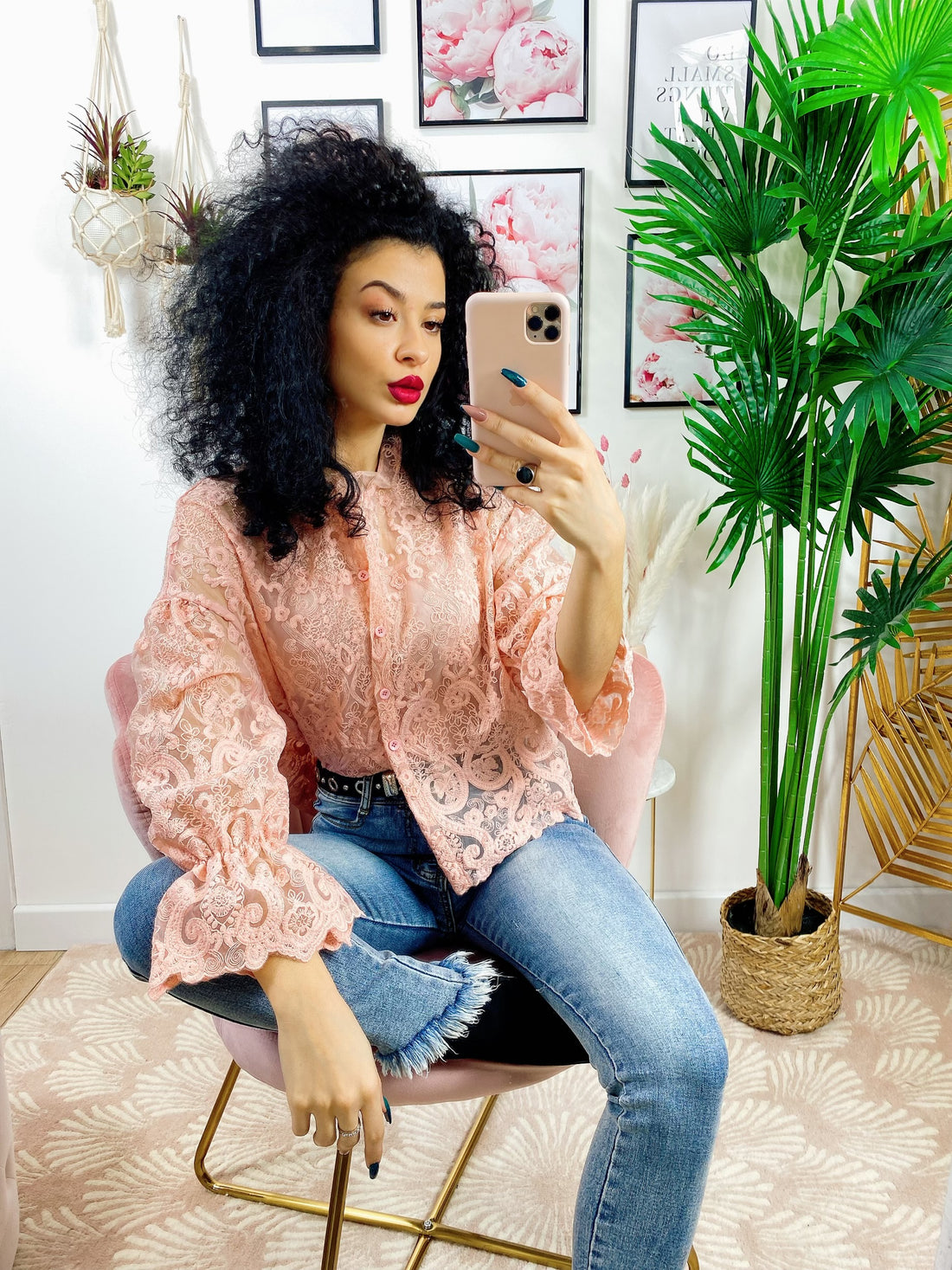 Camicetta in pizzo con rouge - R.a. Boutique 