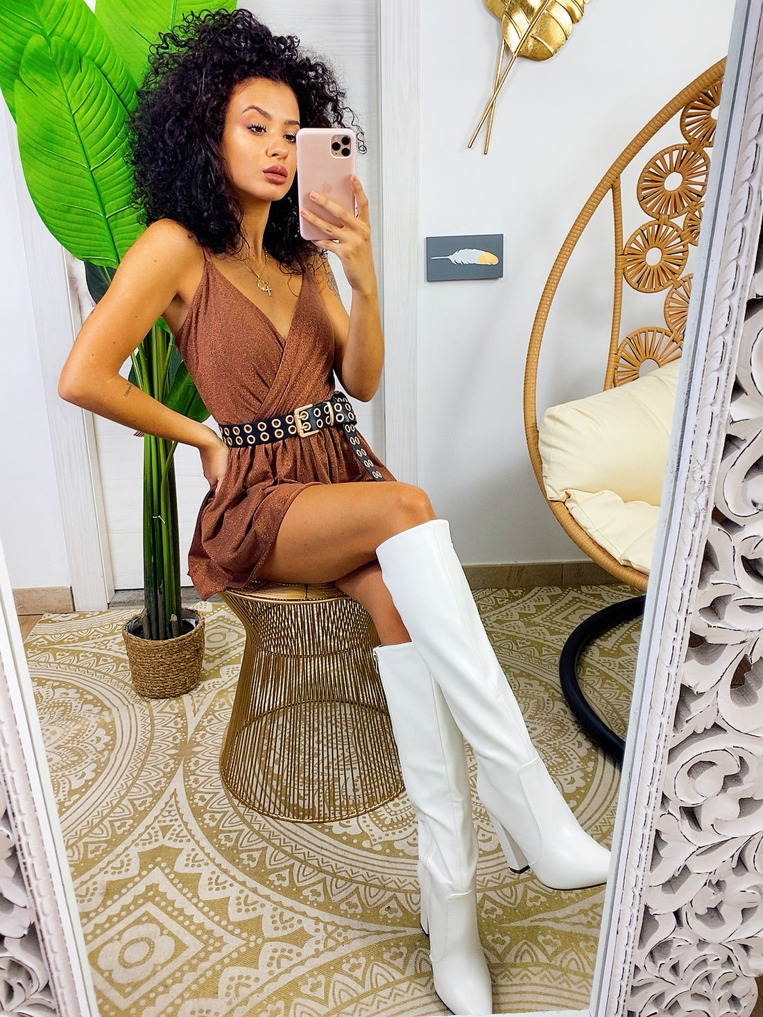 Tutina a bretellina terra glitter - R.a. Boutique 