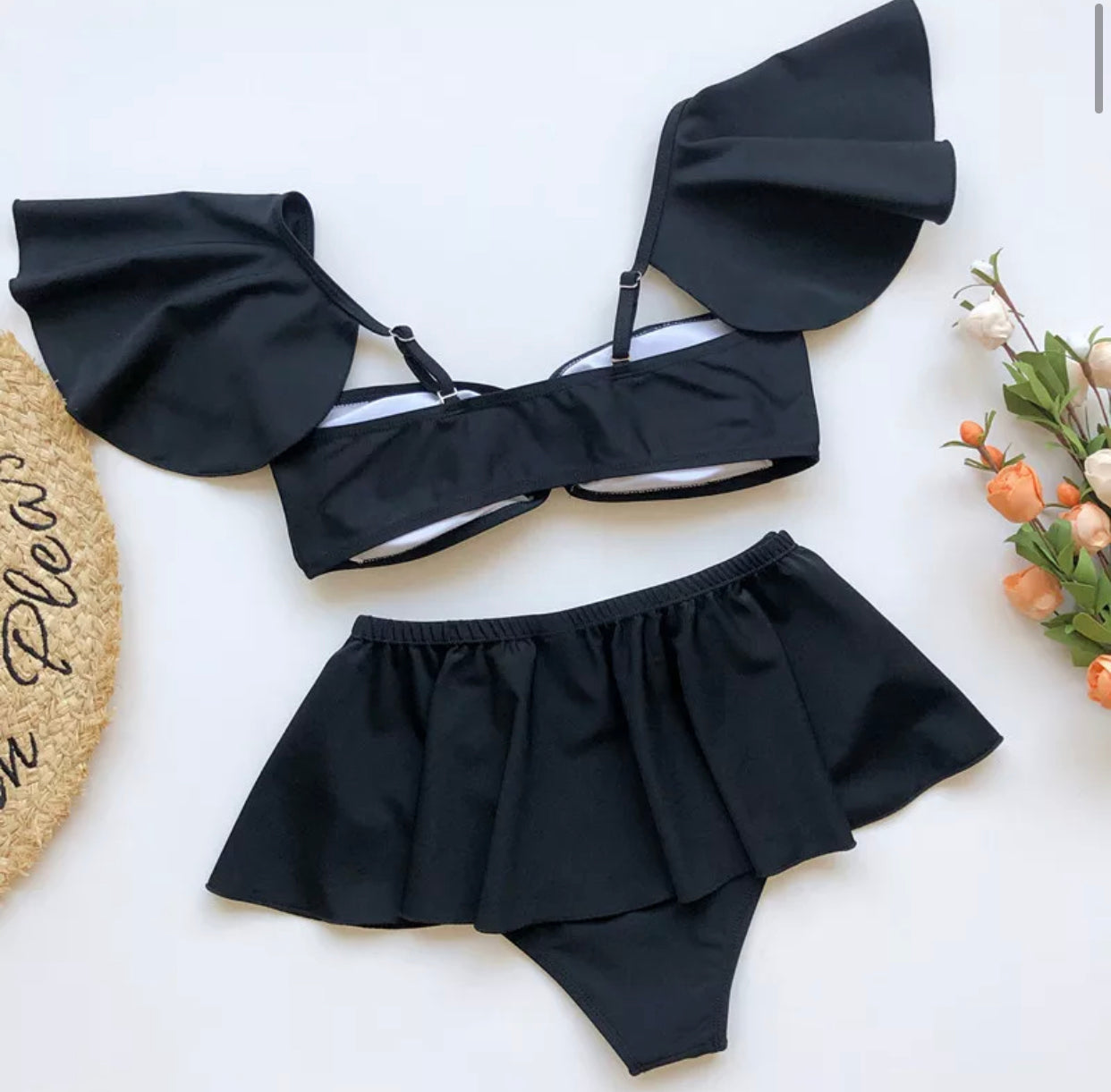Bikini a fascia con maniche Nero - R.a. Boutique 