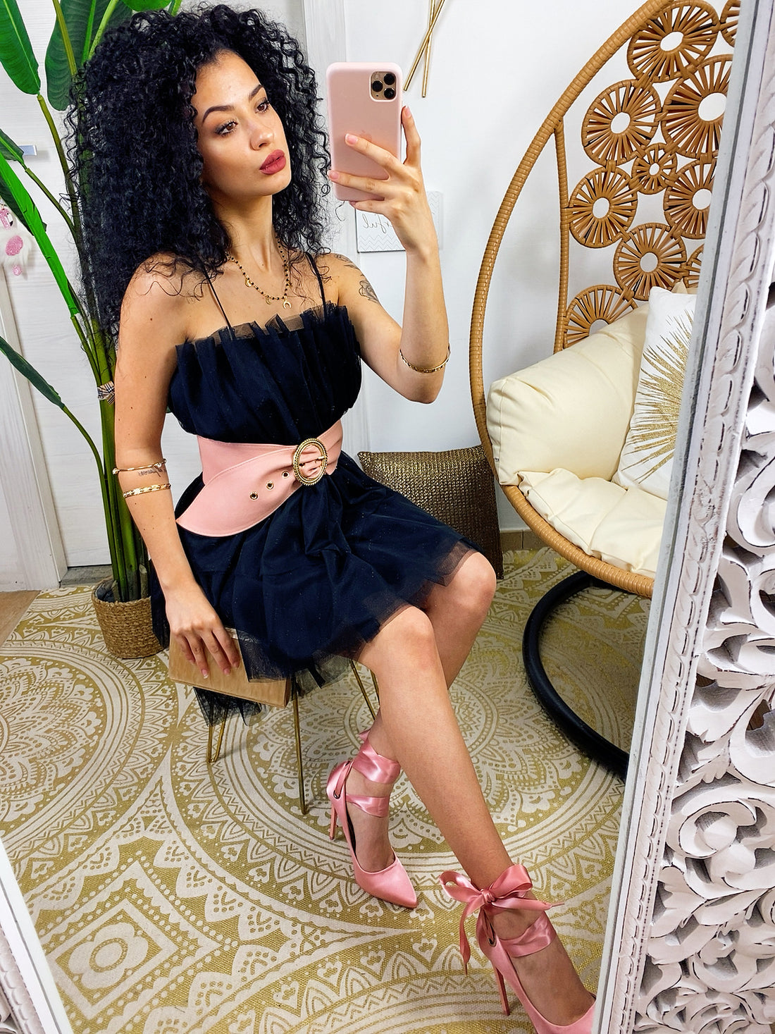 Abito in tulle nero Venere - R.a. Boutique 