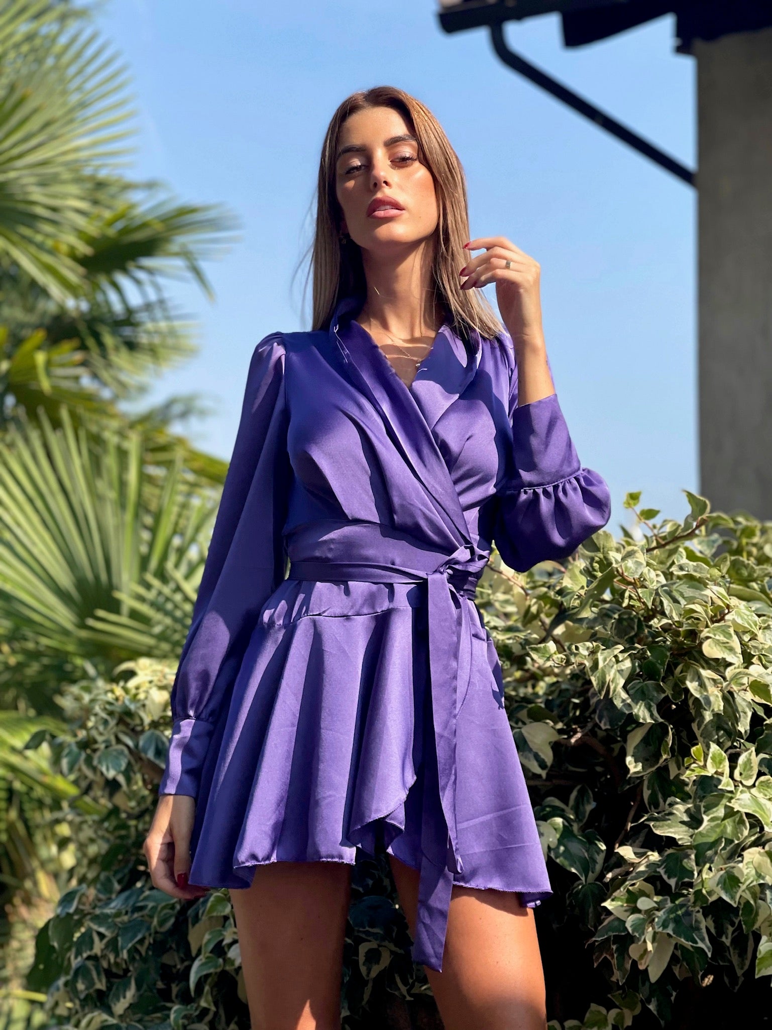 Abito in raso purple - R.a. Boutique 