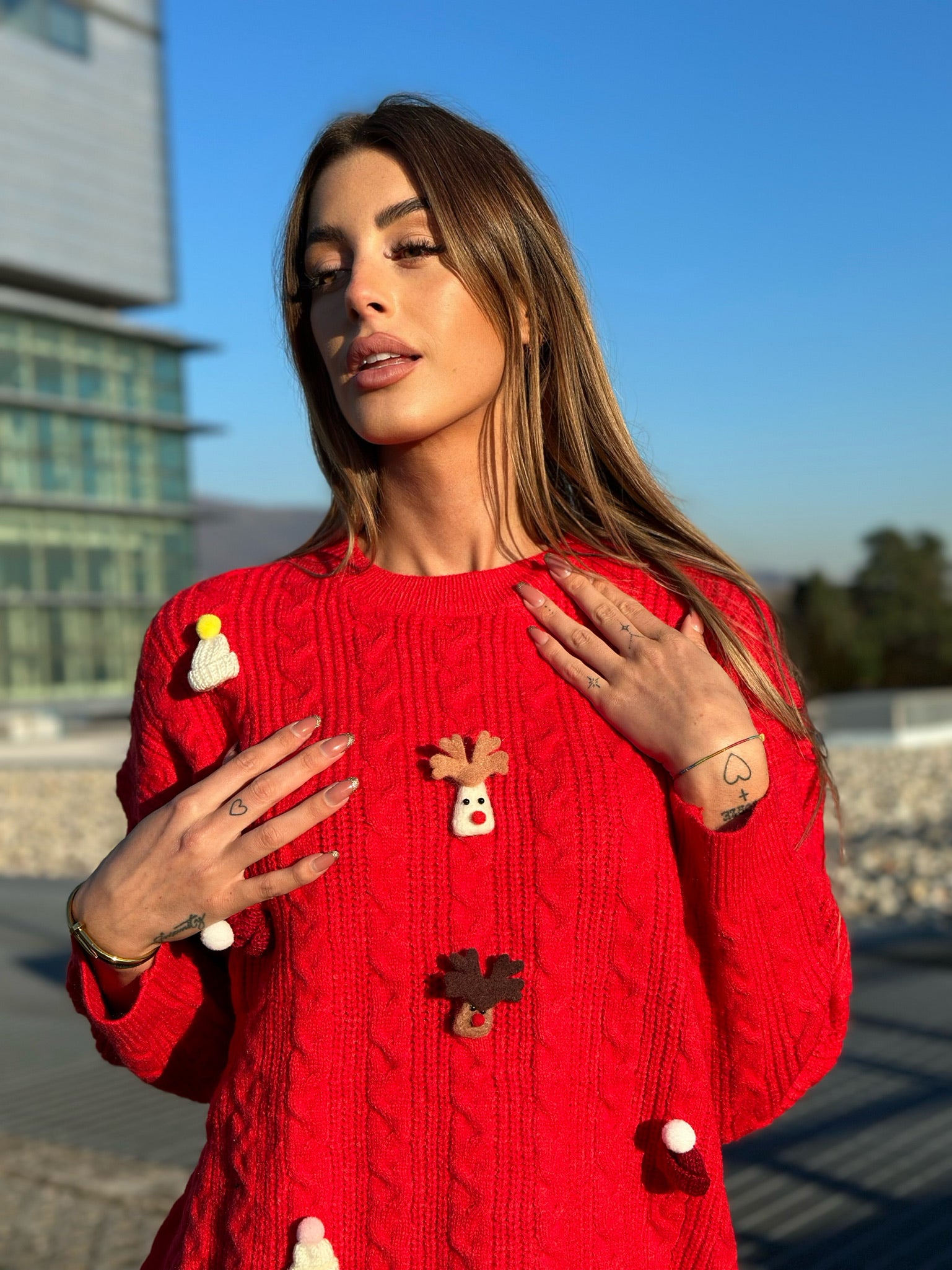 Maxi maglione con pupazzetti - R.a. Boutique 