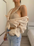 Top più camicia beige - R.a. Boutique 