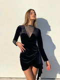 Abito nero con fusciacca e strass - R.a. Boutique 