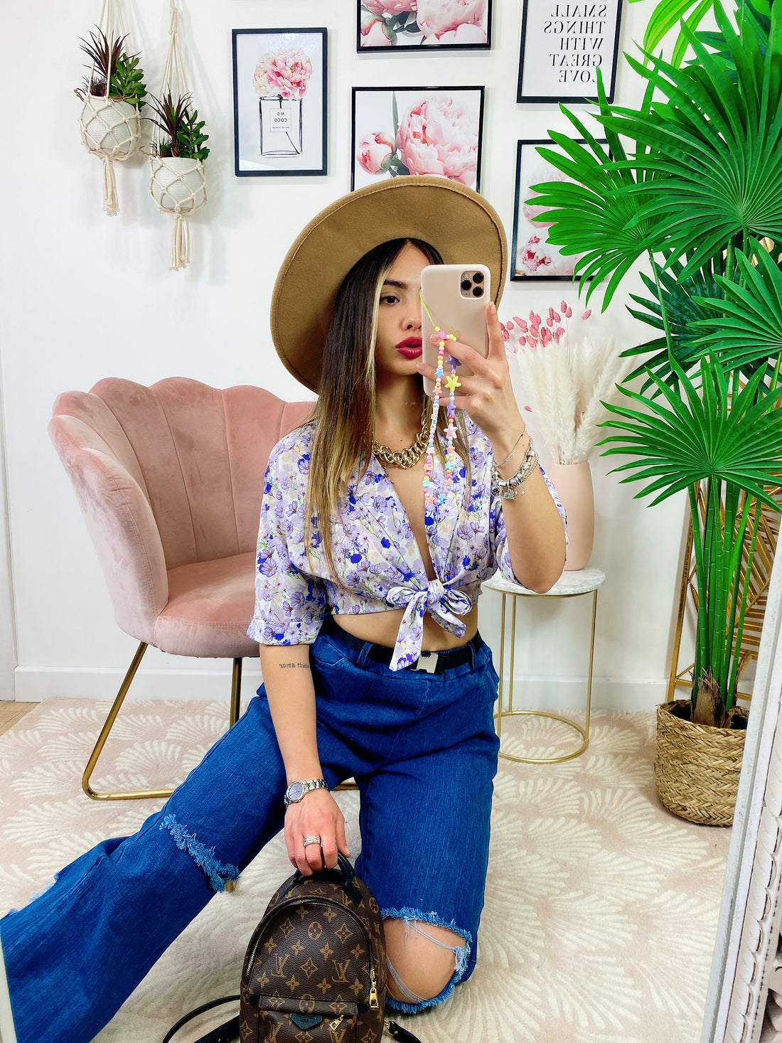 Blusa floreale con fiocco - R.a. Boutique 