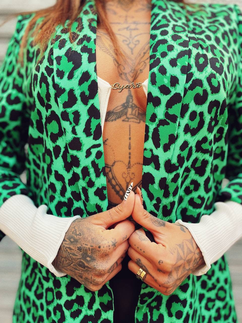 Giacca maculata verde - R.a. Boutique 