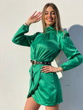 Abito in raso verde smeraldo - R.a. Boutique 