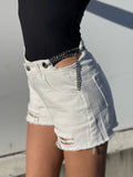 Short bianco con catene - R.a. Boutique 