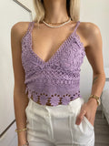 Top in pizzo lilla con pizzo - R.a. Boutique 