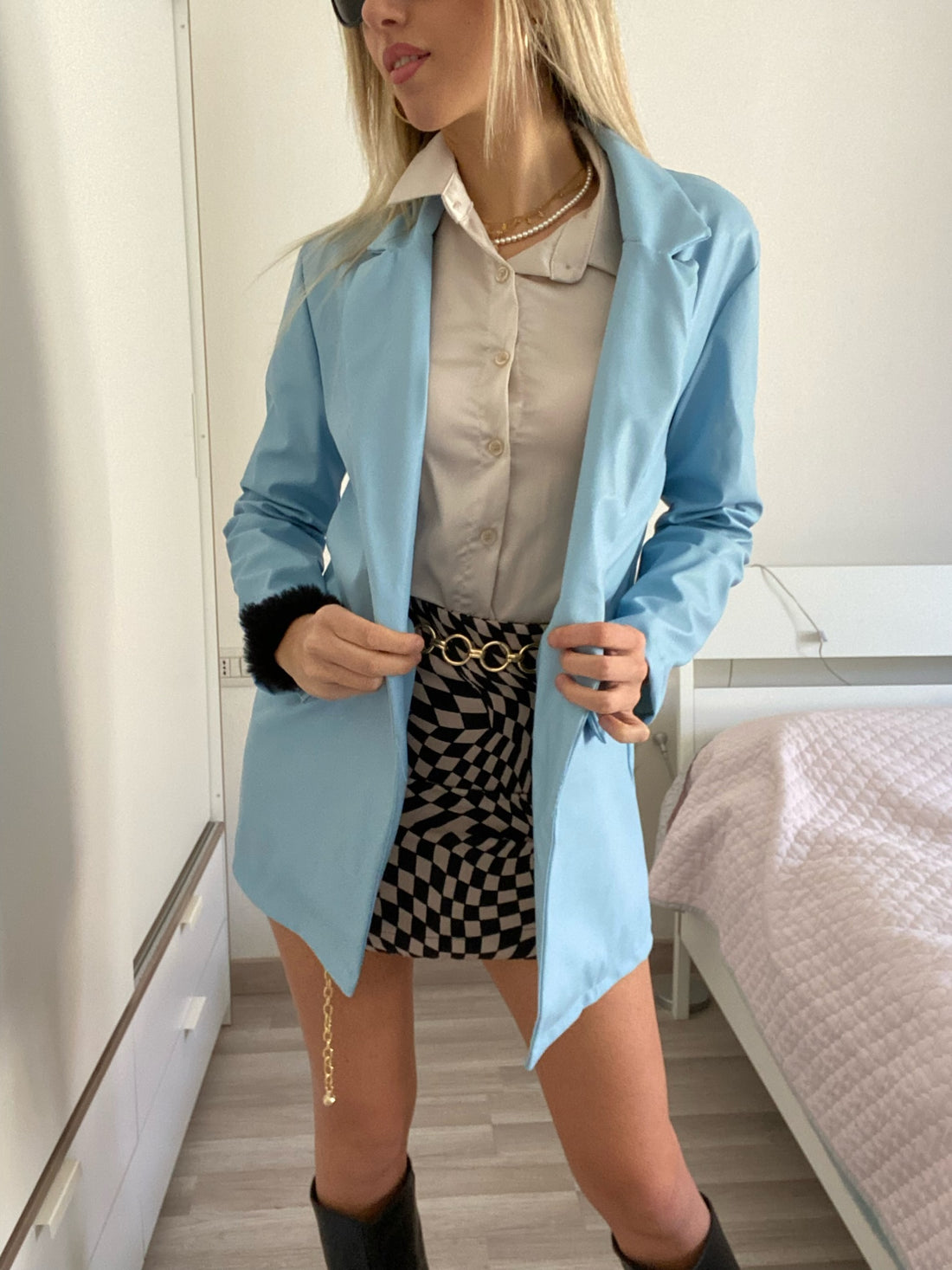 Giacca in ecopelle carta da zucchero - R.a. Boutique 