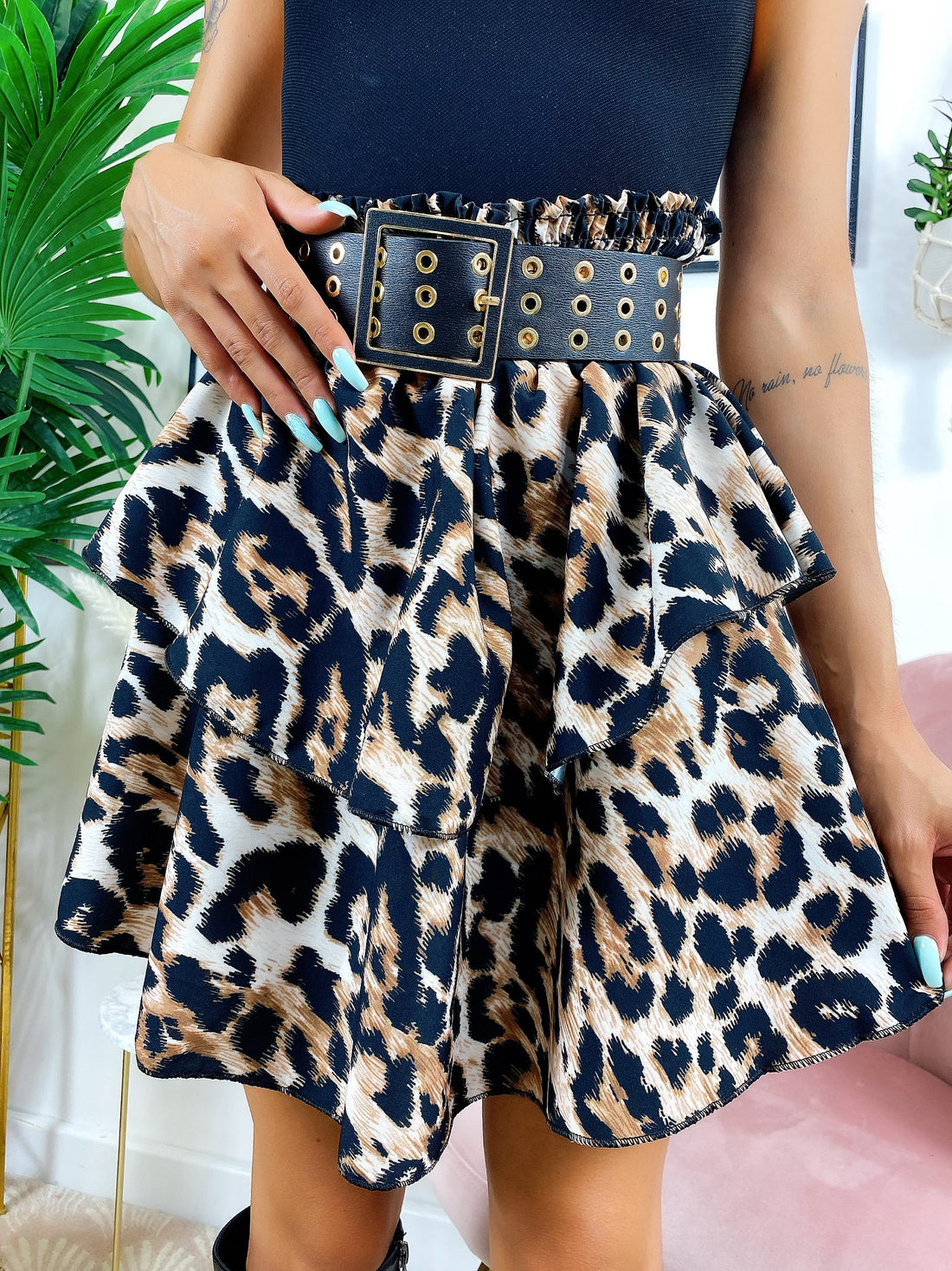 Gonna a balze maculata trama larga - R.a. Boutique 