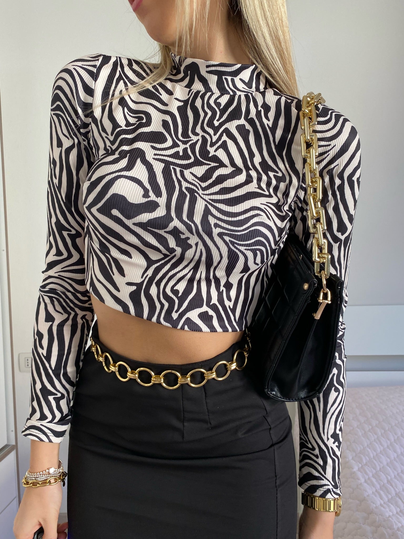 Crop top zebrato - R.a. Boutique 