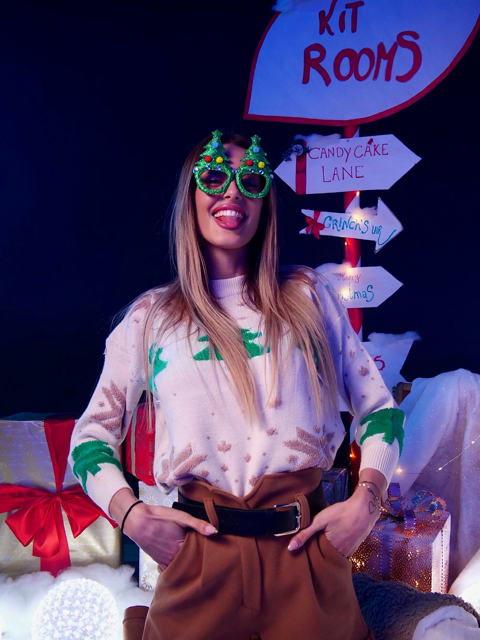 Maglione Top Quality Unisex con alberelli panna - R.a. Boutique 