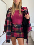Cappotto check fucsia nero - R.a. Boutique 